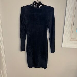 Guess by Marciano Black Dress with Embellished Collar